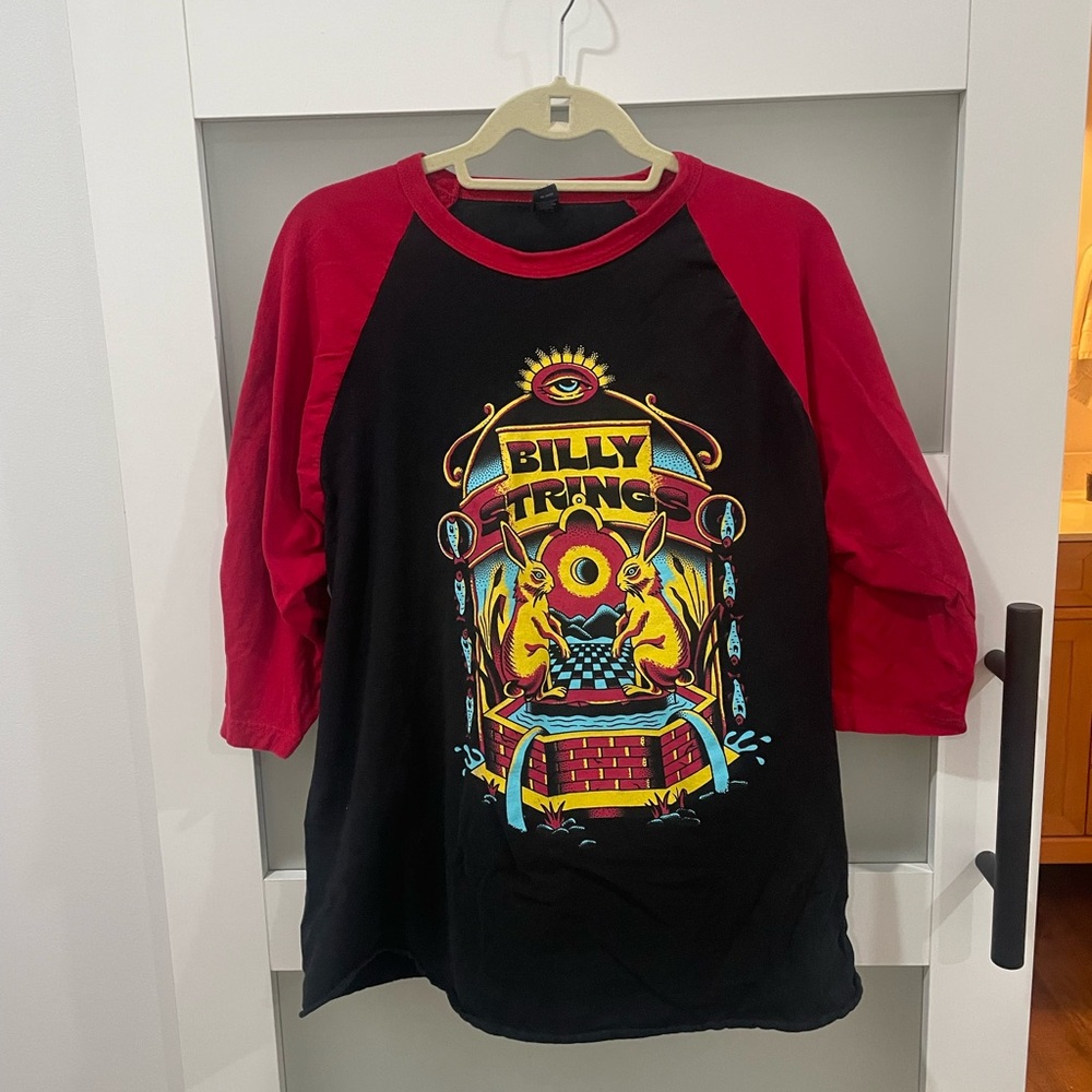 Billy Strings Black and Red Long Sleeve Tee women’s 3/4 sleeve shirt